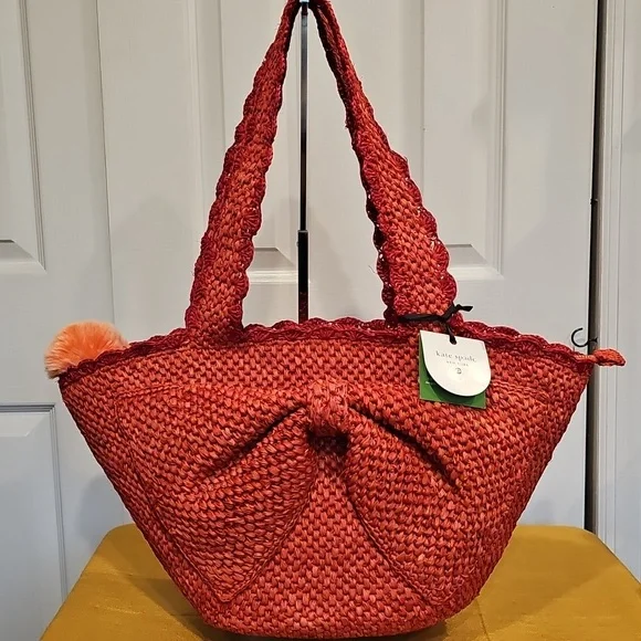 Kate Spade X Target Raffia Bow Tote Bag NWT - Picture 5 of 8